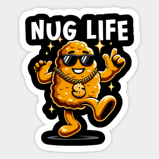 Nugget Nosh Nug Life, Stylish Statement Tee for Foodies Sticker